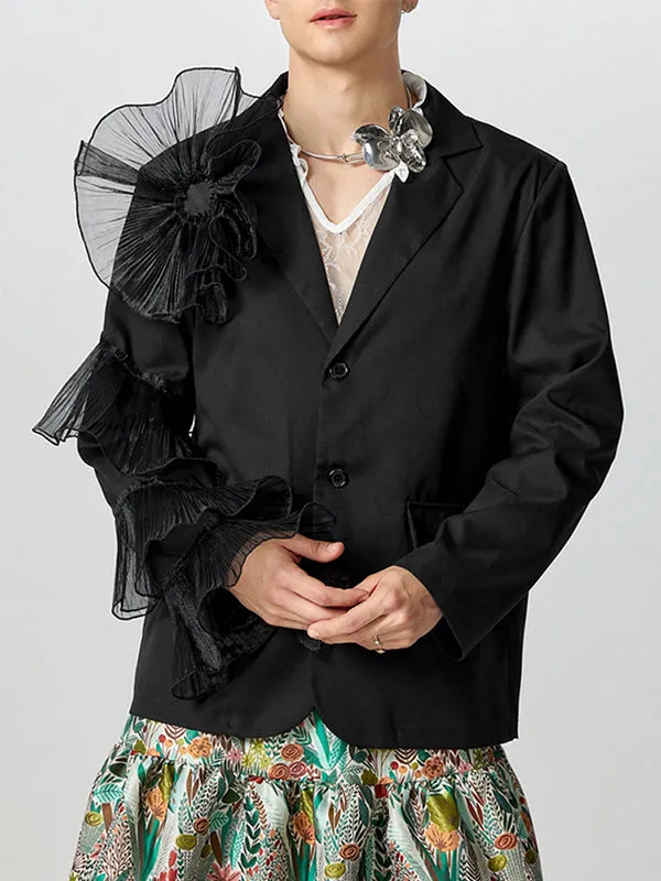 Mens 3D Floral Patchwork Long-Sleeve Blazer SKUK83308 sold by Incerunmen product image thumbnail 3