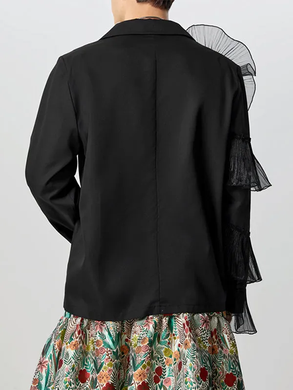 Mens 3D Floral Patchwork Long-Sleeve Blazer SKUK83308 sold by Incerunmen product image thumbnail 4