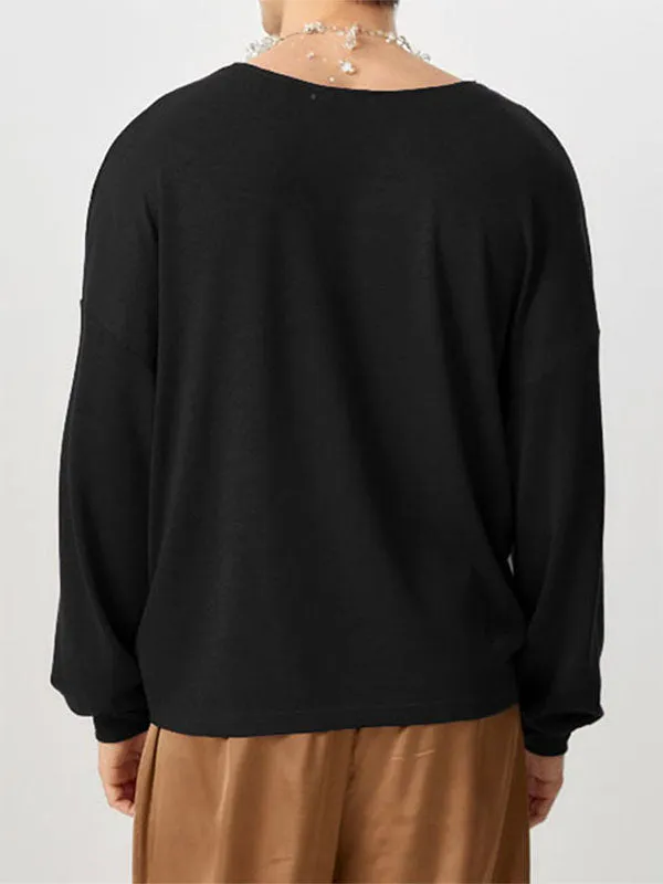 Mens Lace Patchwork Textured Pullover Sweater SKUK81739 sold by Incerunmen product image thumbnail 2