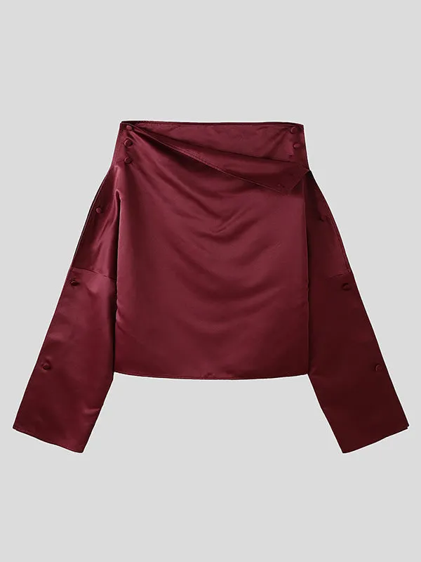 Mens Off-Shoulder Satin Shirt SKUK88156 sold by Incerunmen product image thumbnail 4