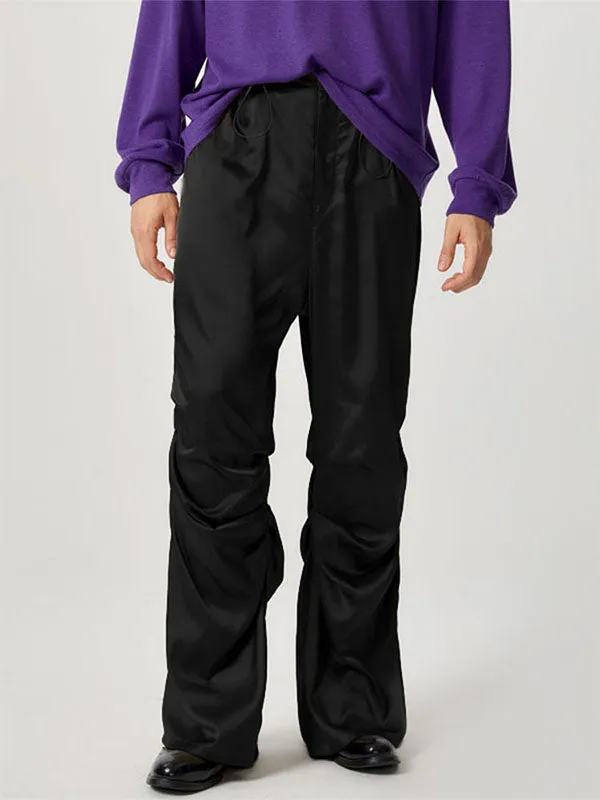 Mens Satin Ruched Design Casual Pant SKUK83126 sold by Incerunmen