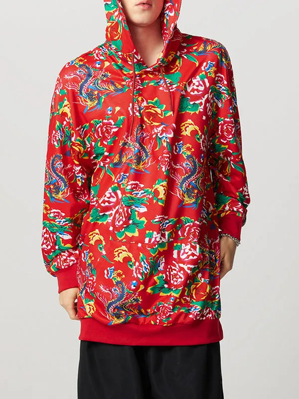 Mens Ethnic Floral Print Long-Sleeve Sweatshirt SKUK88138 sold by Incerunmen