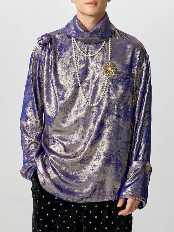 Mens Sheer 3D Floral Tie Long-Sleeve T-Shirt SKUK84564 sold by Incerunmen product image thumbnail 3