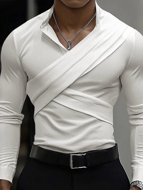 Mens Color-Block Patchwork Long-Sleeve T-Shirt SKUK85553 sold by Incerunmen product image thumbnail 3