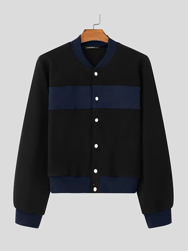 Mens Color-Block Patchwork Long-Sleeve Jacket SKUK85026 sold by Incerunmen product image thumbnail 4
