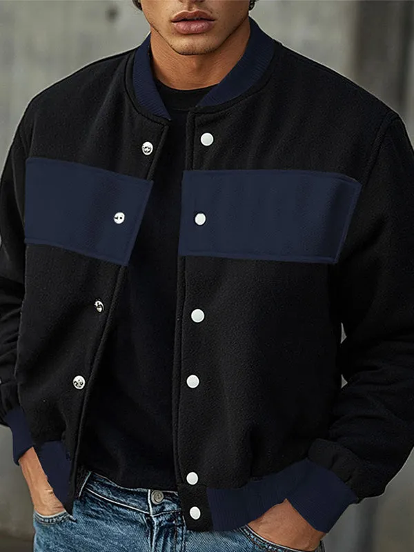 Mens Color-Block Patchwork Long-Sleeve Jacket SKUK85026 sold by Incerunmen product image thumbnail 3