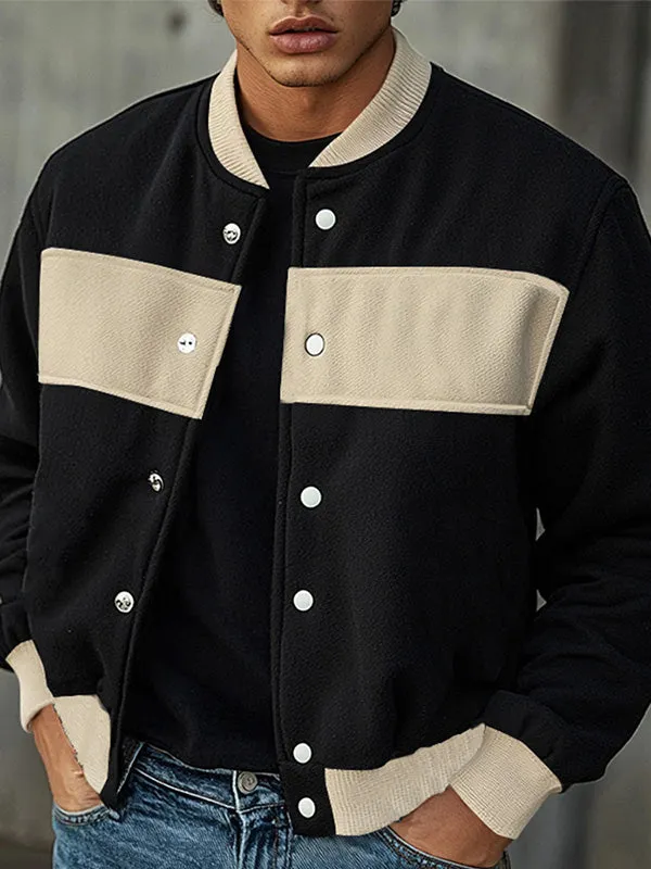 Mens Color-Block Patchwork Long-Sleeve Jacket SKUK85026 sold by Incerunmen