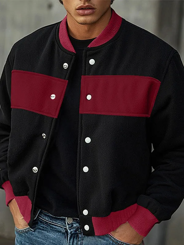 Mens Color-Block Patchwork Long-Sleeve Jacket SKUK85026 sold by Incerunmen product image thumbnail 2