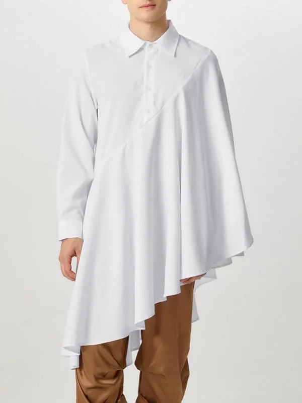 Mens Ruffled Hem Long Sleeve Shirt SKUK81211 sold by Incerunmen