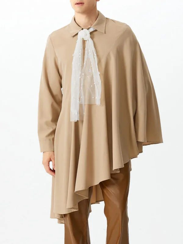 Mens Ruffled Hem Long Sleeve Shirt SKUK81211 sold by Incerunmen product image thumbnail 3