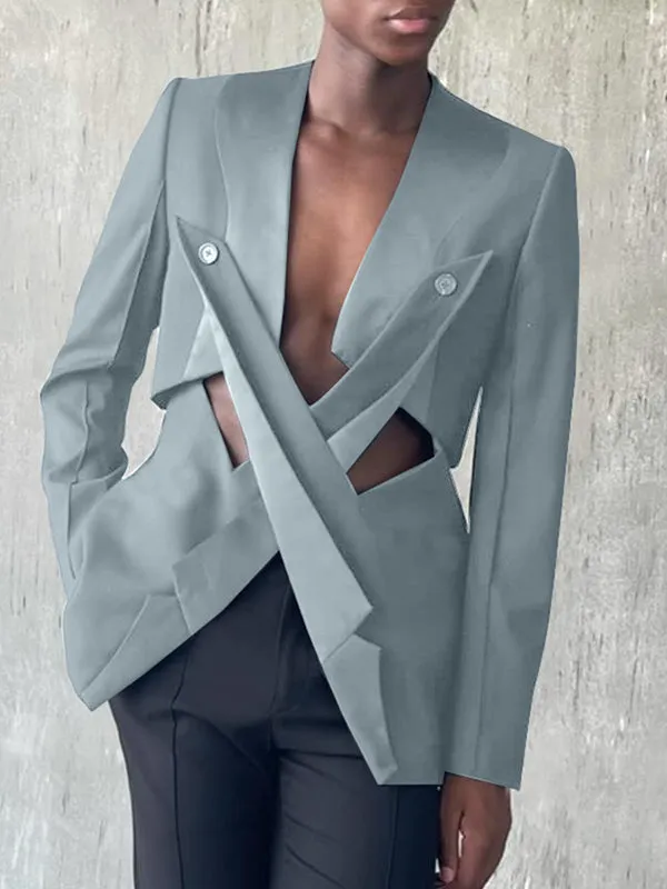 Mens Solid Color Long Sleeve Casual Blazer SKUK82439 sold by Incerunmen product image thumbnail 3