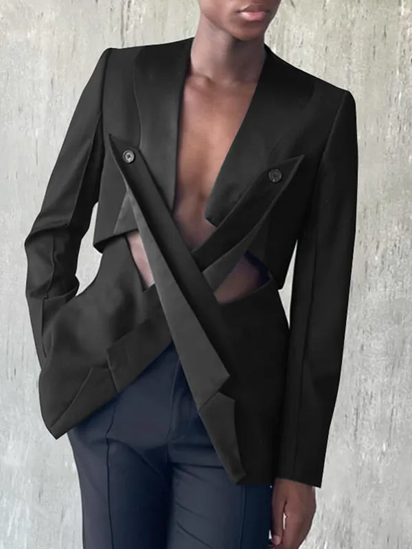 Mens Solid Color Long Sleeve Casual Blazer SKUK82439 sold by Incerunmen