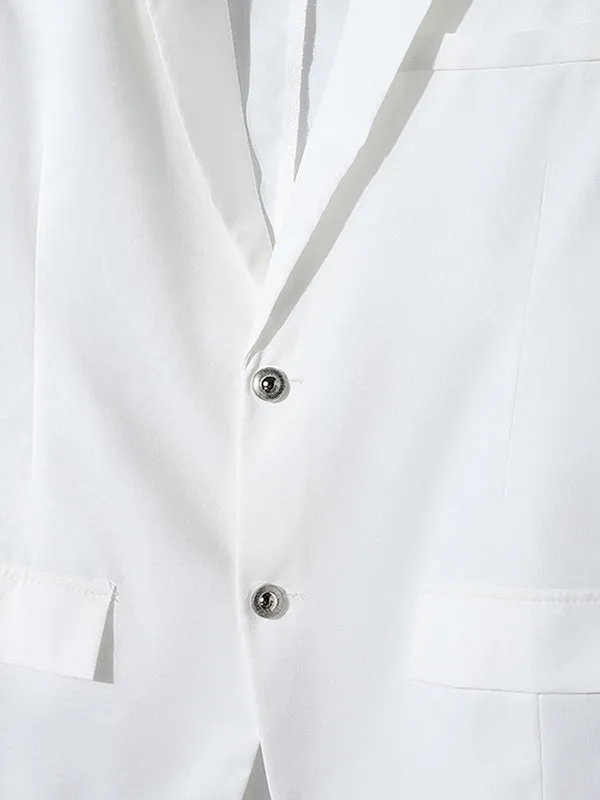 Mens Lace Patchwork Sheer Long Sleeve Blazer SKUK80454 sold by Incerunmen product image thumbnail 5