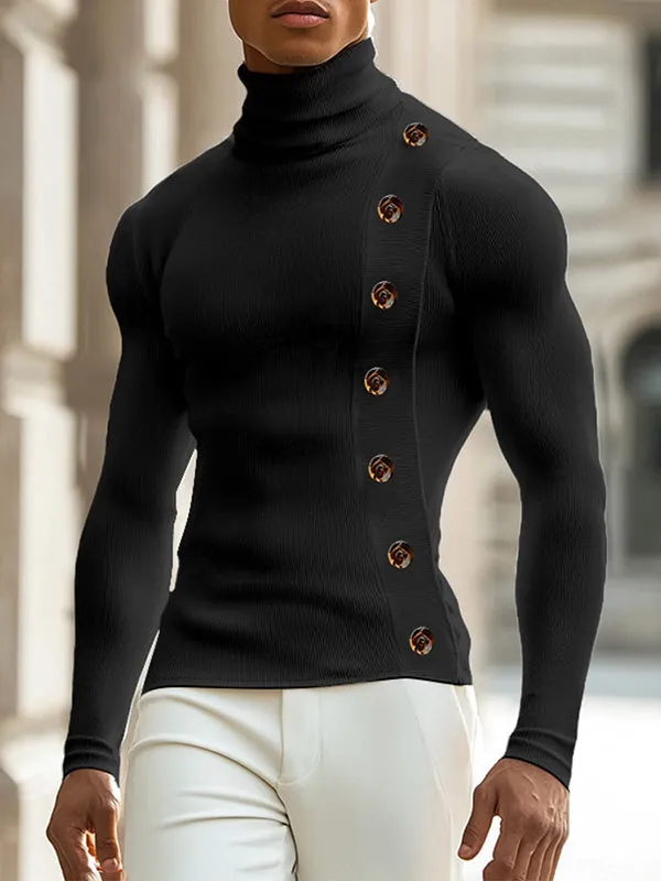 Mens Solid Color Textured Pullover Long Sleeve Sweater SKUK84482 sold by Incerunmen