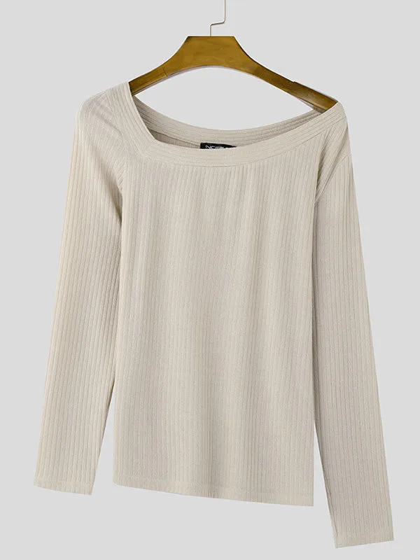 Mens Leather Button Textured Long Sleeve T-Shirt SKUK84520 sold by Incerunmen product image thumbnail 4