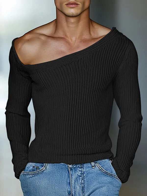 Mens Leather Button Textured Long Sleeve T-Shirt SKUK84520 sold by Incerunmen