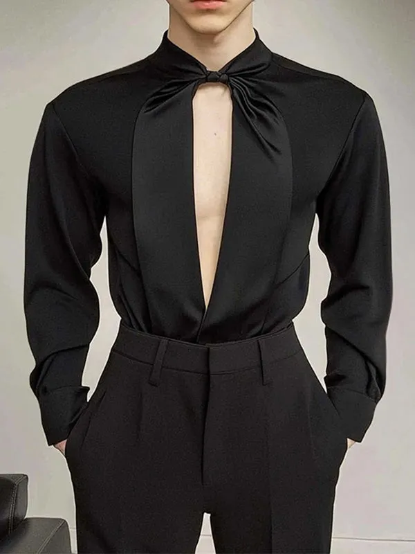 Mens Hollow Out Design Long Sleeve Shirt SKUK85562 sold by Incerunmen