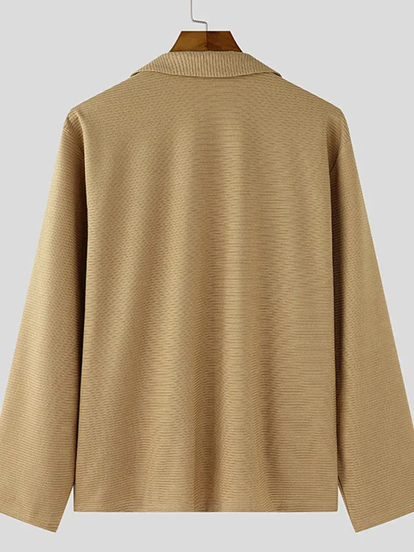 Mens Knitted Polo Collar Long Sleeve Cardigan SKUK74661 sold by Incerunmen product image thumbnail 5