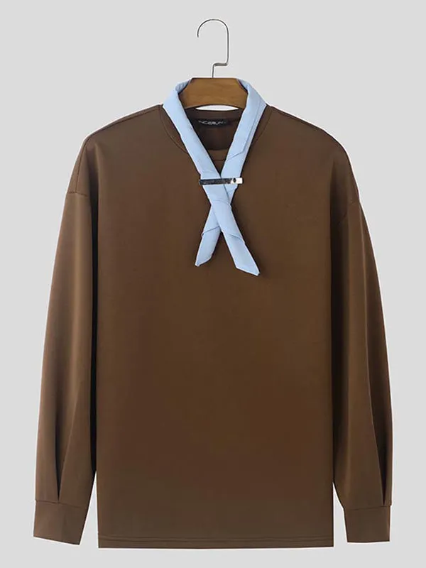 Mens Detachable Scarf Design Long Sleeve Hoodie SKUK79456 sold by Incerunmen product image thumbnail 4