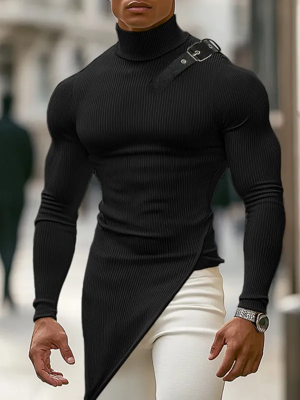 Mens Textured High Neck Long Sleeve Sweater SKUK83281 sold by Incerunmen