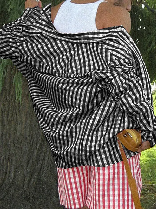 Mens Plaid Long Sleeve Commuter Shirt SKUK78484 sold by Incerunmen product image thumbnail 2