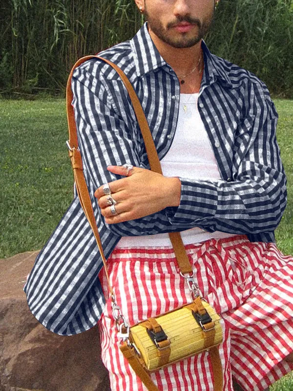 Mens Plaid Long Sleeve Commuter Shirt SKUK78484 sold by Incerunmen product image thumbnail 5