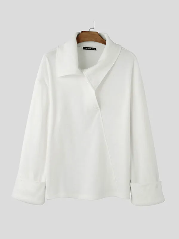 Mens Asymmetrical Neck Long Sleeve Sweatshirt SKUK80505 sold by Incerunmen product image thumbnail 4