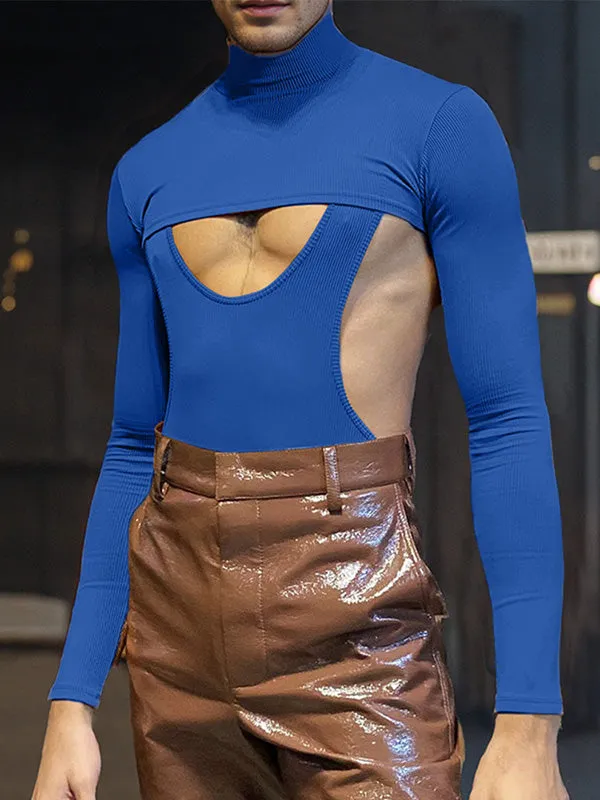 Mens Deconstructed Solid Color Long Sleeve T-Shirt SKUK82414 sold by Incerunmen product image thumbnail 2