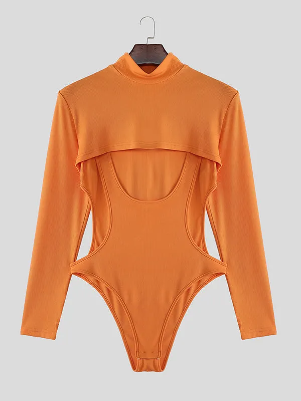 Mens Deconstructed Solid Color Long Sleeve T-Shirt SKUK82414 sold by Incerunmen product image thumbnail 4