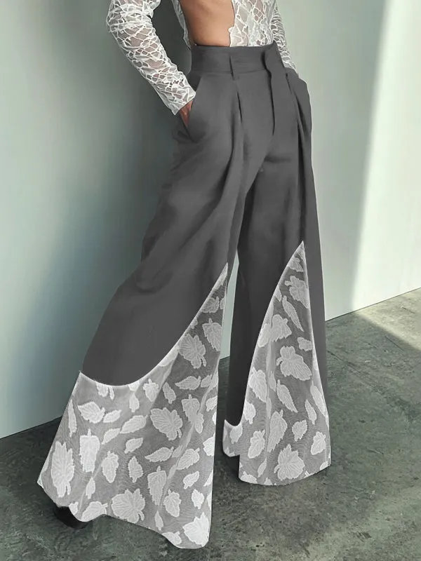 Mens Lace Patchwork Pant SKUK82456 sold by Incerunmen