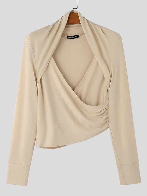 Mens Crossed Texture Knit Long Sleeve Sweater SKUK81194 sold by Incerunmen product image thumbnail 4