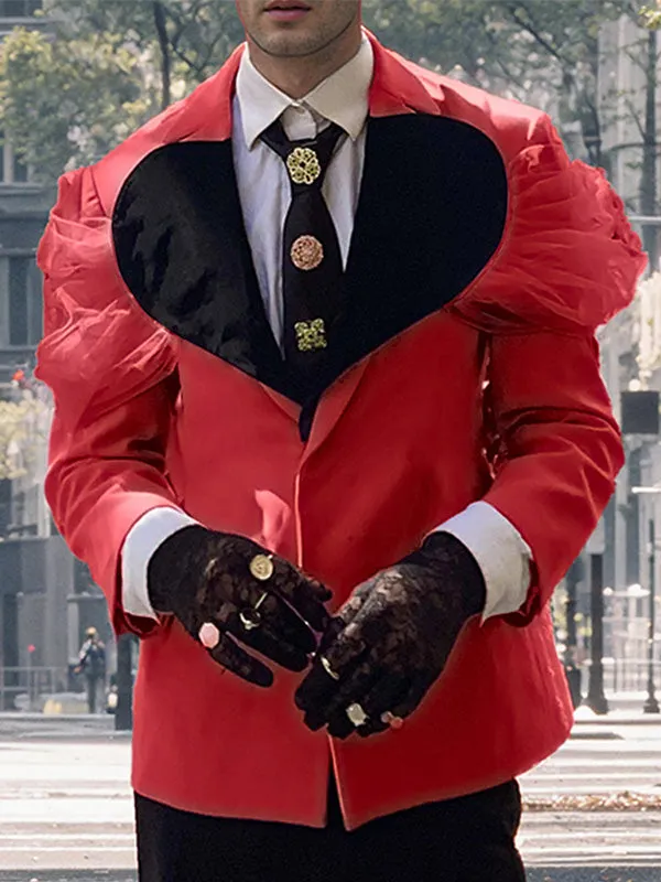 Mens Color Block Patchwork Long Sleeve Blazer SKUK82440 sold by Incerunmen