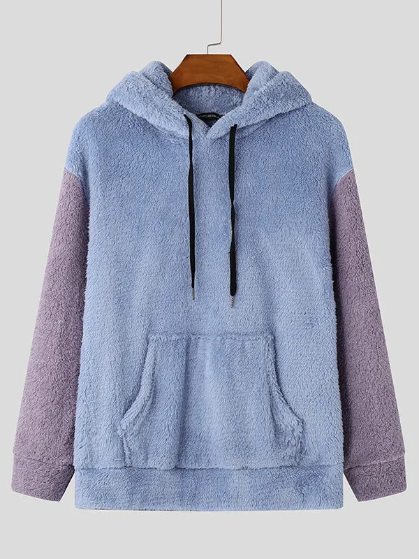 Mens Bear Ear Color Block Patchwork Long Sleeve Hoodie SKUK82407 sold by Incerunmen product image thumbnail 4