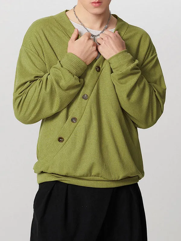 Mens Textured Asymmetrical V-Neck Long-Sleeve Sweater SKUK82215 sold by Incerunmen product image thumbnail 5