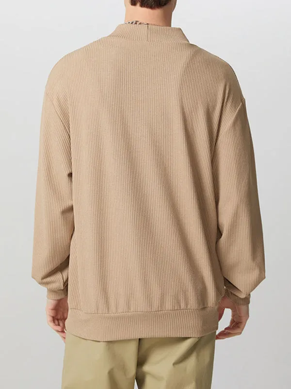 Mens Textured Asymmetrical V-Neck Long-Sleeve Sweater SKUK82215 sold by Incerunmen product image thumbnail 3