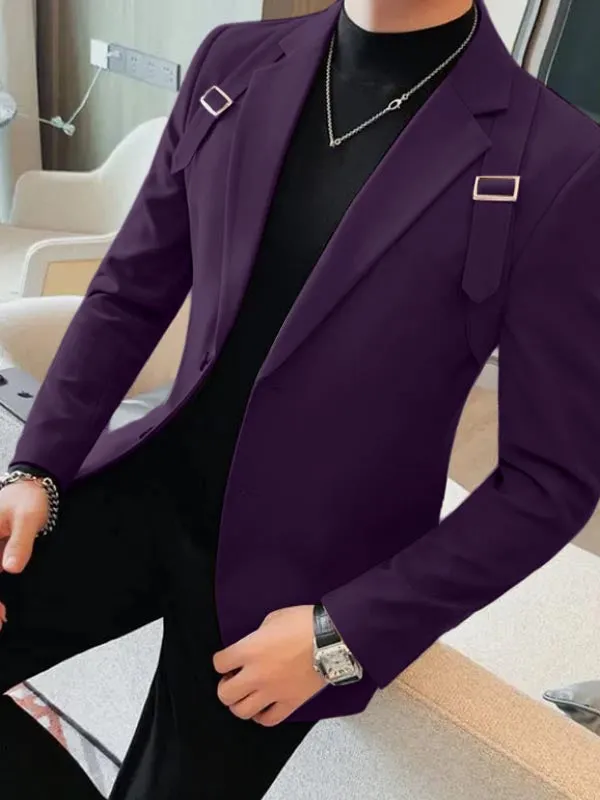 Mens Solid Color Casual Long-Sleeve Blazer SKUK81458 sold by Incerunmen product image thumbnail 4
