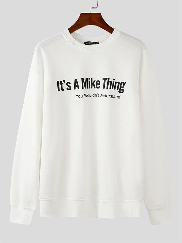 Mens Letter Print Long-Sleeve Pullover Hoodie SKUK77348 sold by Incerunmen product image thumbnail 4