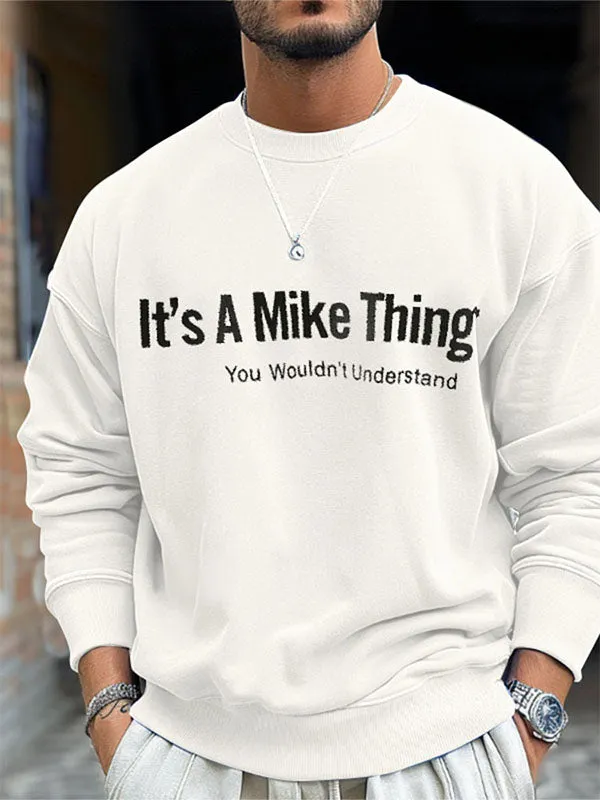 Mens Letter Print Long-Sleeve Pullover Hoodie SKUK77348 sold by Incerunmen