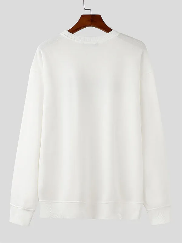 Mens Letter Print Long-Sleeve Pullover Hoodie SKUK77348 sold by Incerunmen product image thumbnail 5