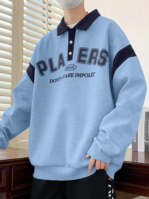 Mens Collared Long-Sleeve Pullover Hoodie SKUK79643 sold by Incerunmen product image thumbnail 3