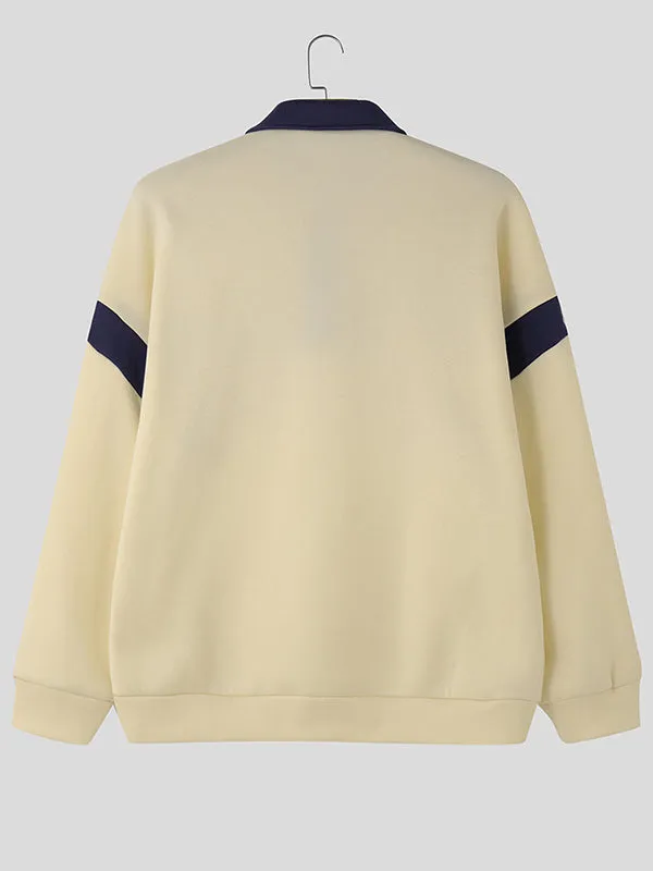 Mens Collared Long-Sleeve Pullover Hoodie SKUK79643 sold by Incerunmen product image thumbnail 5