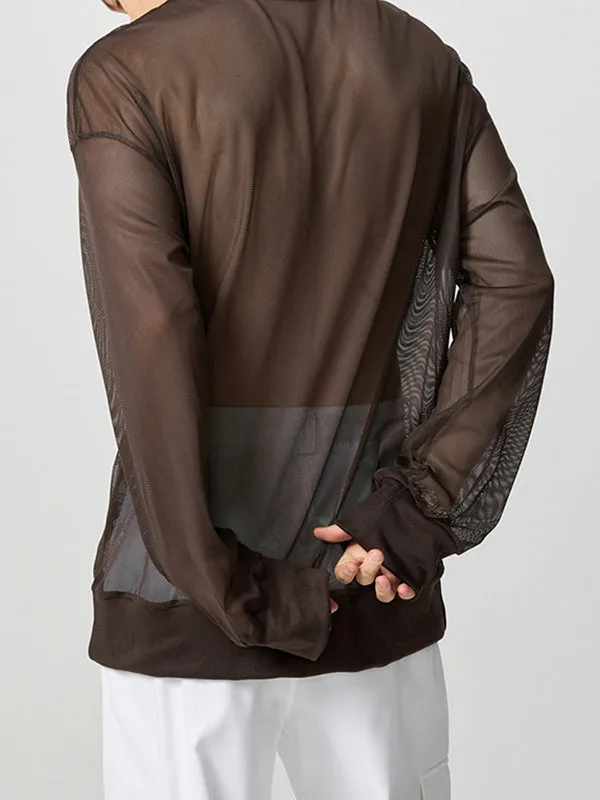 Mens Digital Print Textured Long-Sleeve T-Shirt SKUK78374 sold by Incerunmen product image thumbnail 4