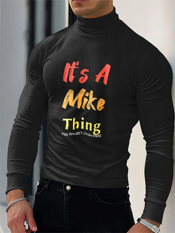 Mens Letter Print Slim-Fit Long-Sleeve T-Shirt SKUK77358 sold by Incerunmen