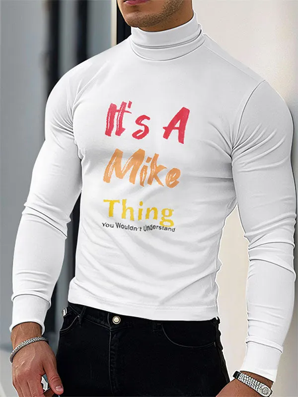 Mens Letter Print Slim-Fit Long-Sleeve T-Shirt SKUK77358 sold by Incerunmen product image thumbnail 2
