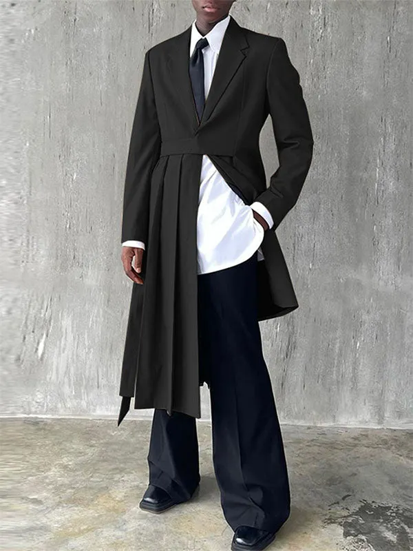 Mens Asymmetrical Hem Long-Sleeve Blazer SKUK76985 sold by Incerunmen
