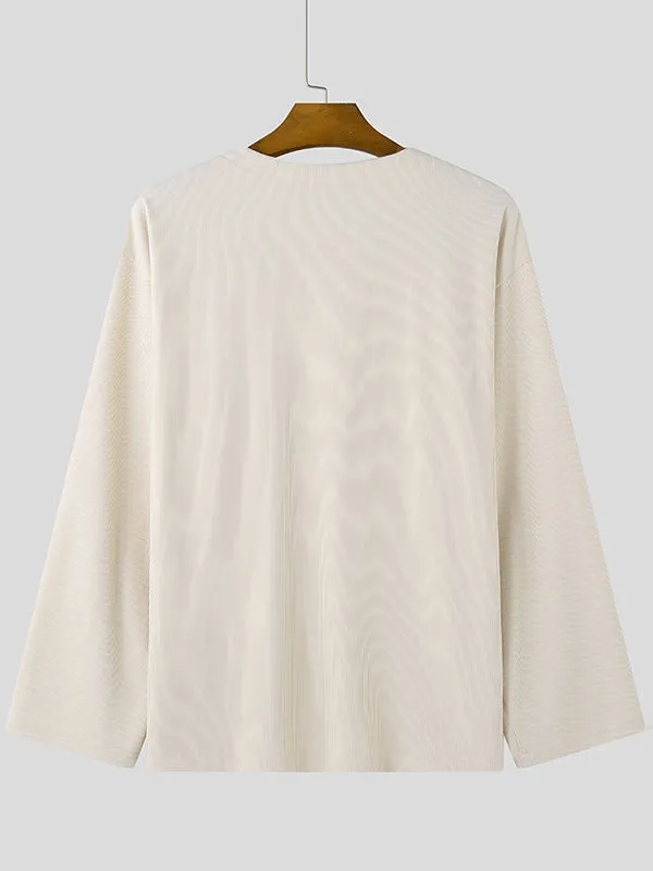 Mens Solid Color Textured Long-Sleeve Zip-Up Hoodie SKUK75077 sold by Incerunmen product image thumbnail 5