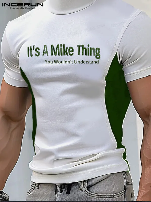 Mens Casual Letter Print Short Sleeve T-Shirt SKUK77356 sold by Incerunmen product image thumbnail 3