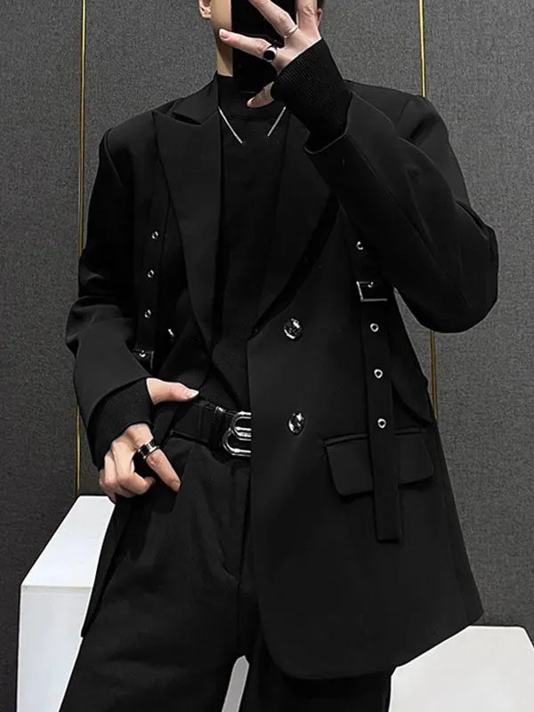 Mens Lace-Up Design Long Sleeve Blazer SKUK80595 sold by Incerunmen product image thumbnail 4