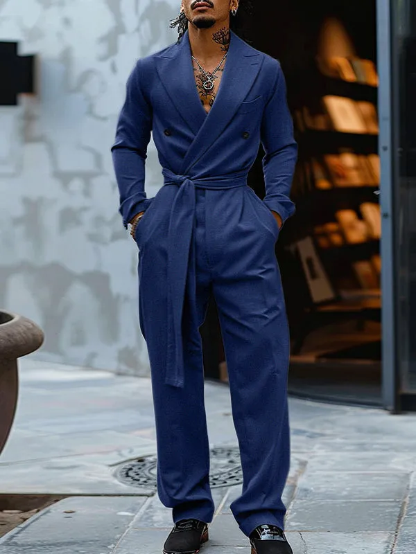 Mens Double-Breasted Long Sleeve Jumpsuit SKUK80575 sold by Incerunmen product image thumbnail 3