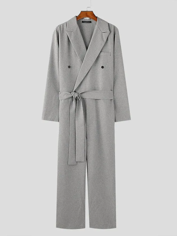 Mens Double-Breasted Long Sleeve Jumpsuit SKUK80575 sold by Incerunmen product image thumbnail 4